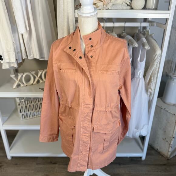 Serra Women's Size L Peach Utility Button Up Jacket w/ Drawstring Waist  #3418 - Picture 1 of 10